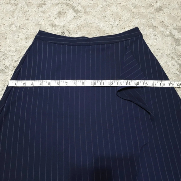 BANANA REPUBLIC NWT Navy with White Pinstripe, Cascade A-line Skirt, 00P - Picture 9 of 14